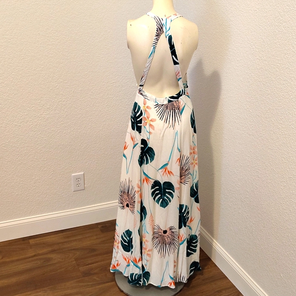 Hommage Tropical Print Maxi Dress